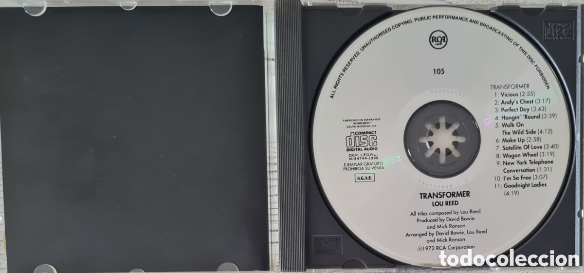 CDs de m&uacute;sica: CD - LOU REED - TRANSFORMER - 1990 - Foto 3