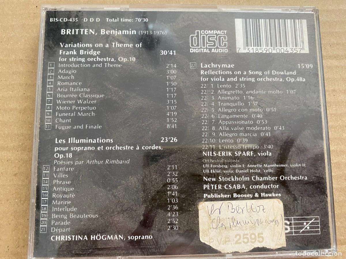 CDs de m&uacute;sica: CD BENJAMIN BRITTEN - VARIATIONS ON A THEME OI FRANK BRIDGE - Foto 2