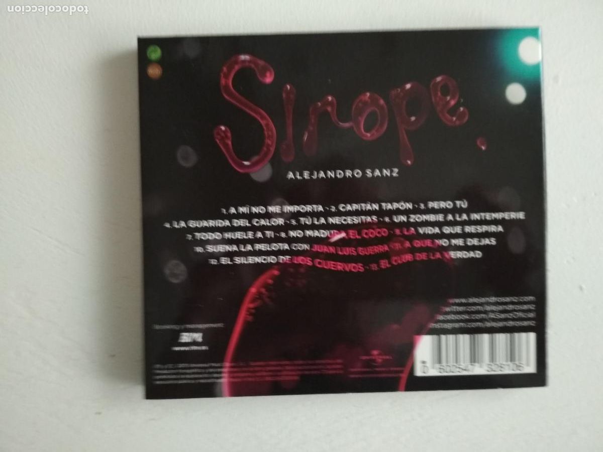 CDs de m&uacute;sica: alejandro sanz, sirope,2015 - Foto 5