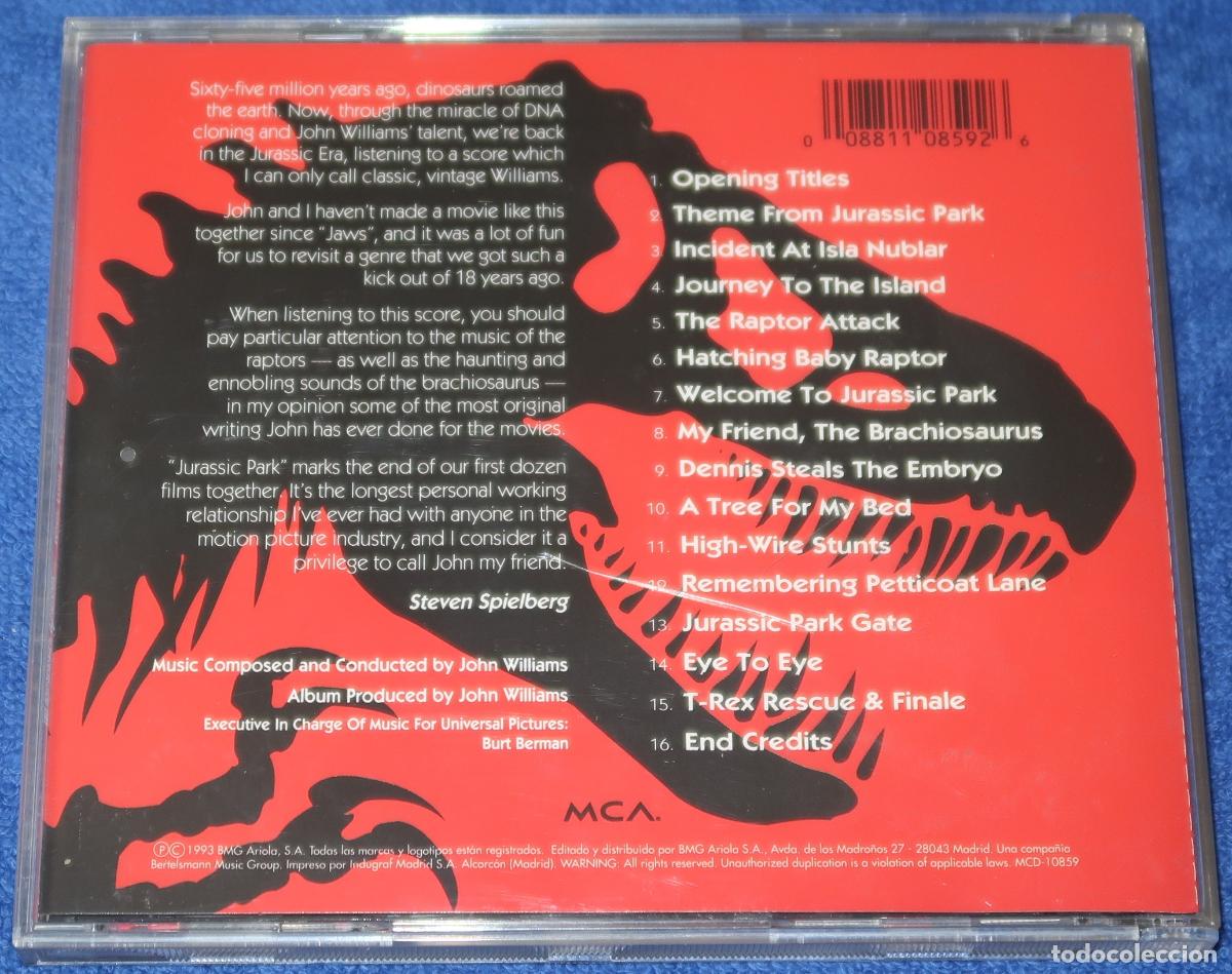 CDs de m&uacute;sica: Jurassic Park - BSO (1993) - Foto 3