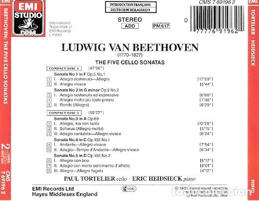 CDs de m&uacute;sica: BEETHOVEN: THE FIVE CELLO SONATAS - EMI - 2 CD - Foto 2