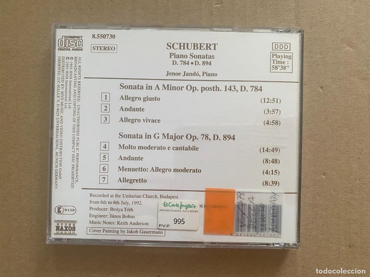 CDs de m&uacute;sica: CD SCHUBERT PIANO SONATAS D.784 D.894 - Foto 2