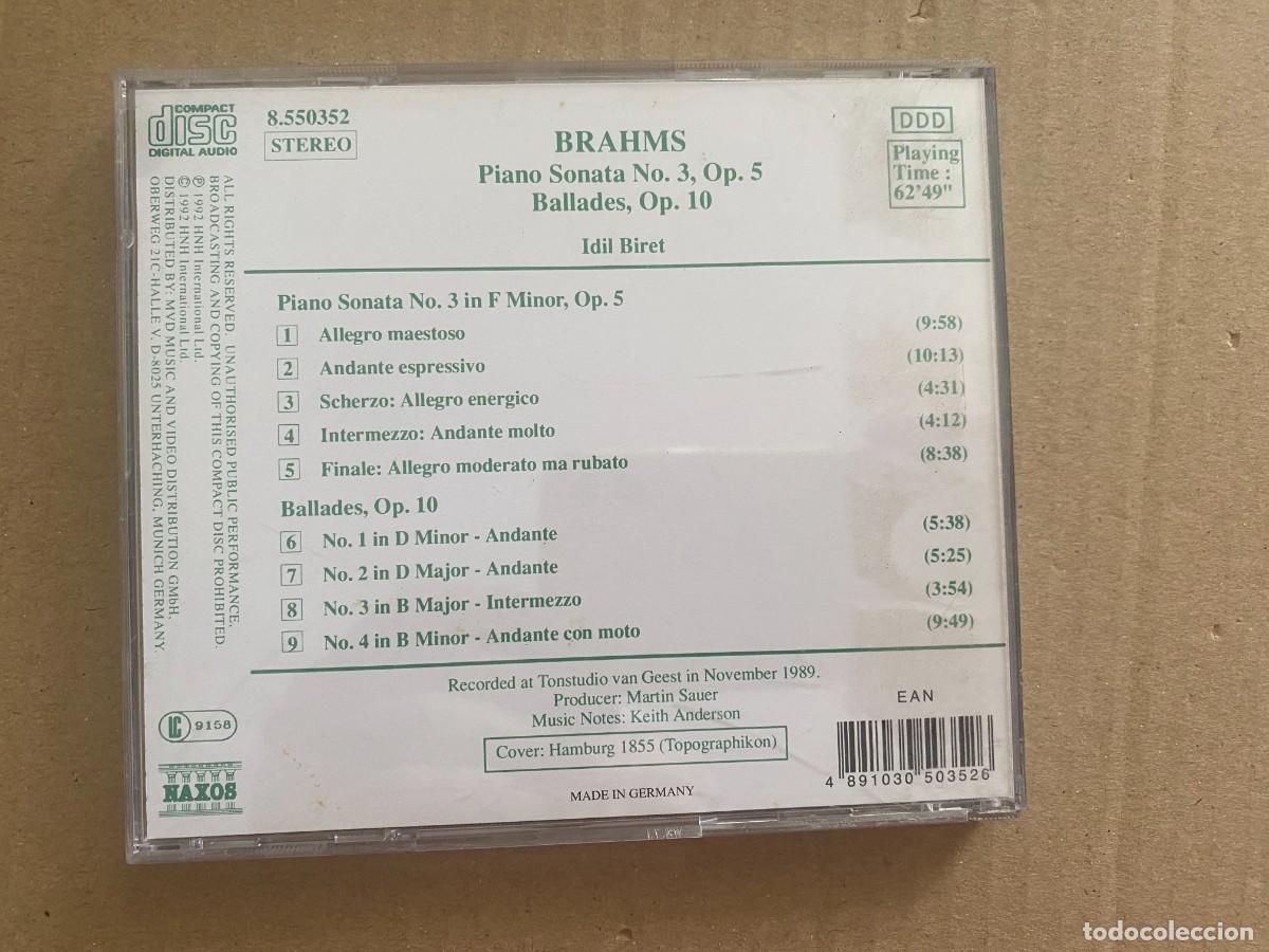 CDs de m&uacute;sica: CD BRAHMS PIANO SONATA NO.3, OP. 5 - Foto 2