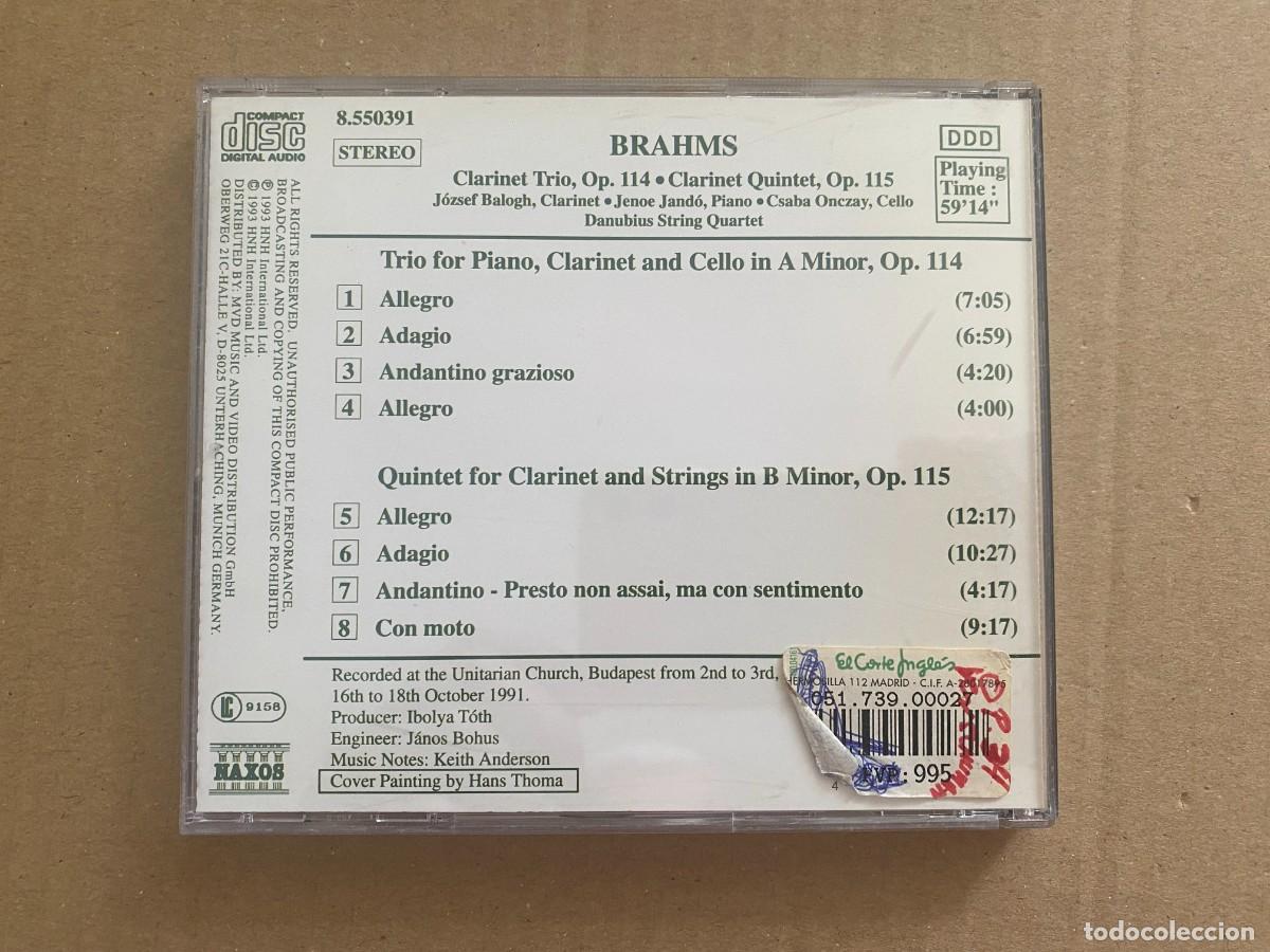 CDs de m&uacute;sica: CD BRAHMS Clarinet Quintet Op. 115 - Foto 2