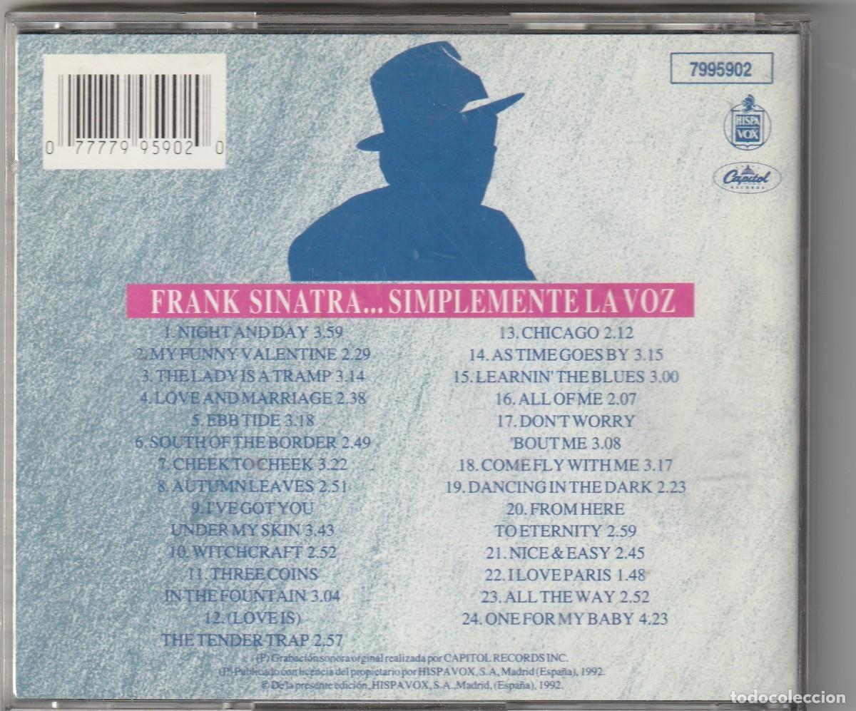 CDs de m&uacute;sica: FRANK SINATRA - SIMPLEMENTE LA VOZ (CD HISPAVOX 1994) - Foto 2