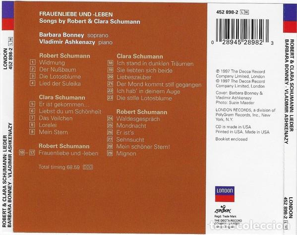 CDs de m&uacute;sica: ROBERT Y CLARA SCHUMANN: LIEDER - DECCA - CD - Foto 2