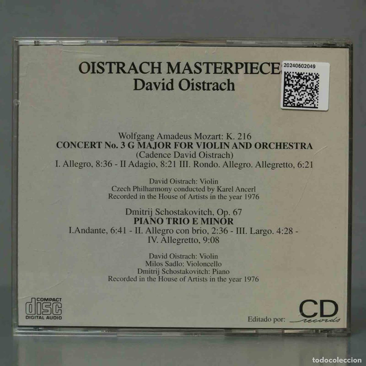 CDs de m&uacute;sica: CD. David Oistrach &ndash; Oistrach Masterpieces - Foto 2