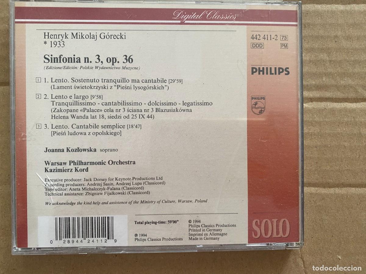 CDs de m&uacute;sica: CD GORECKI SINFONIA N. 3 - KORD - Foto 2