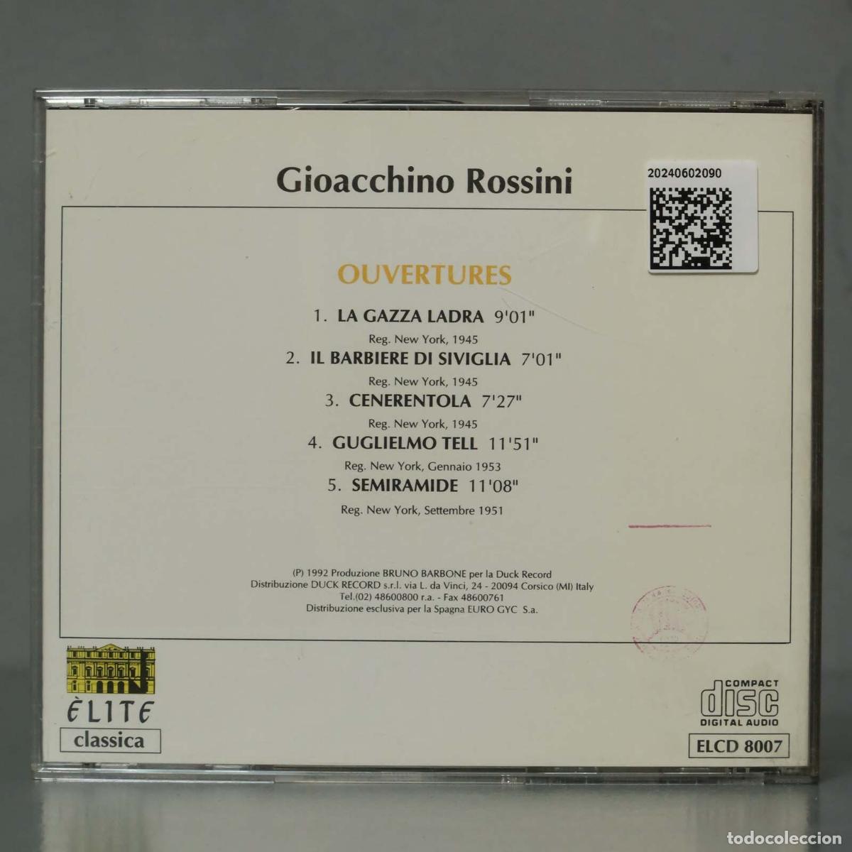 CDs de m&uacute;sica: CD. Rossini. Ouvertures. TOSCANINI - Foto 2