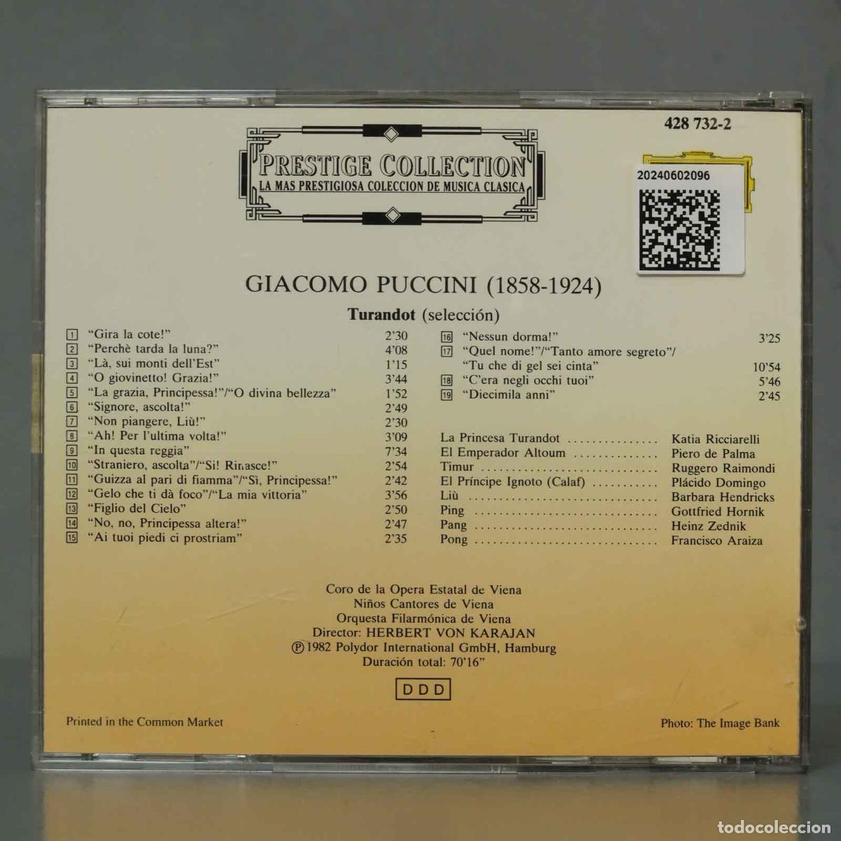 CDs de m&uacute;sica: CD. PUCCINI. SELECCION. KARAJAN - Foto 2