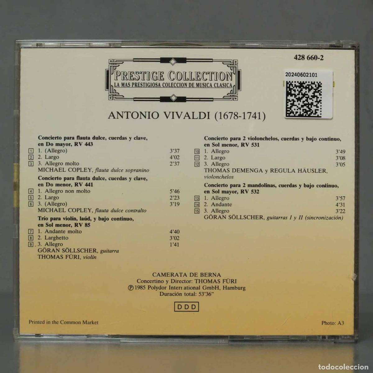 CDs de m&uacute;sica: CD. VIVALDI. 5 CONCIERTOS. FURI - Foto 2