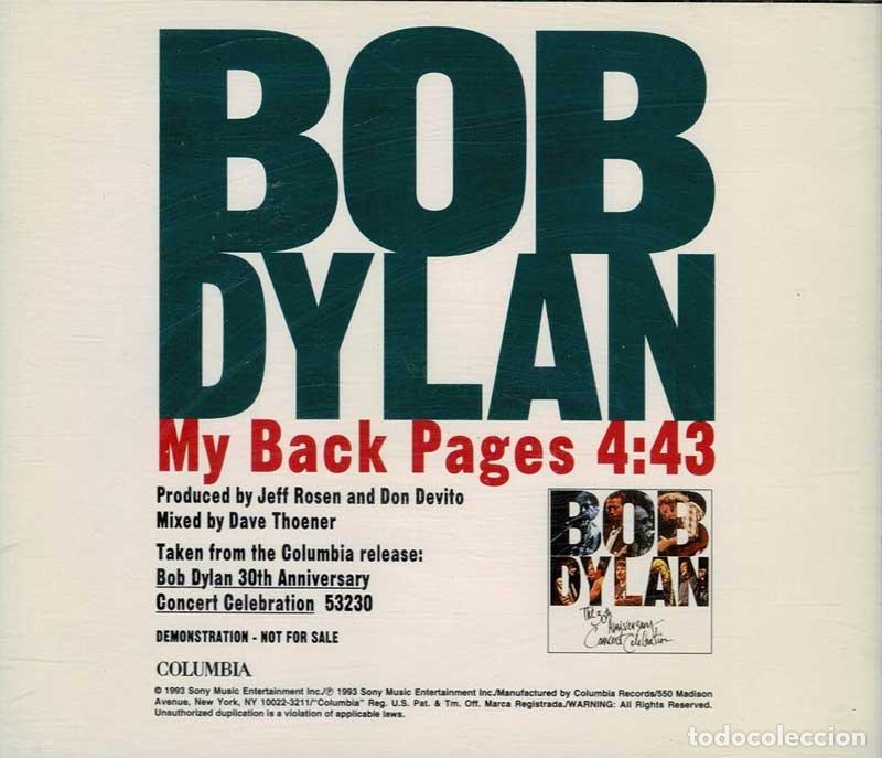CDs de m&uacute;sica: Bob Dylan - My Back Pages. CD Single - Foto 2