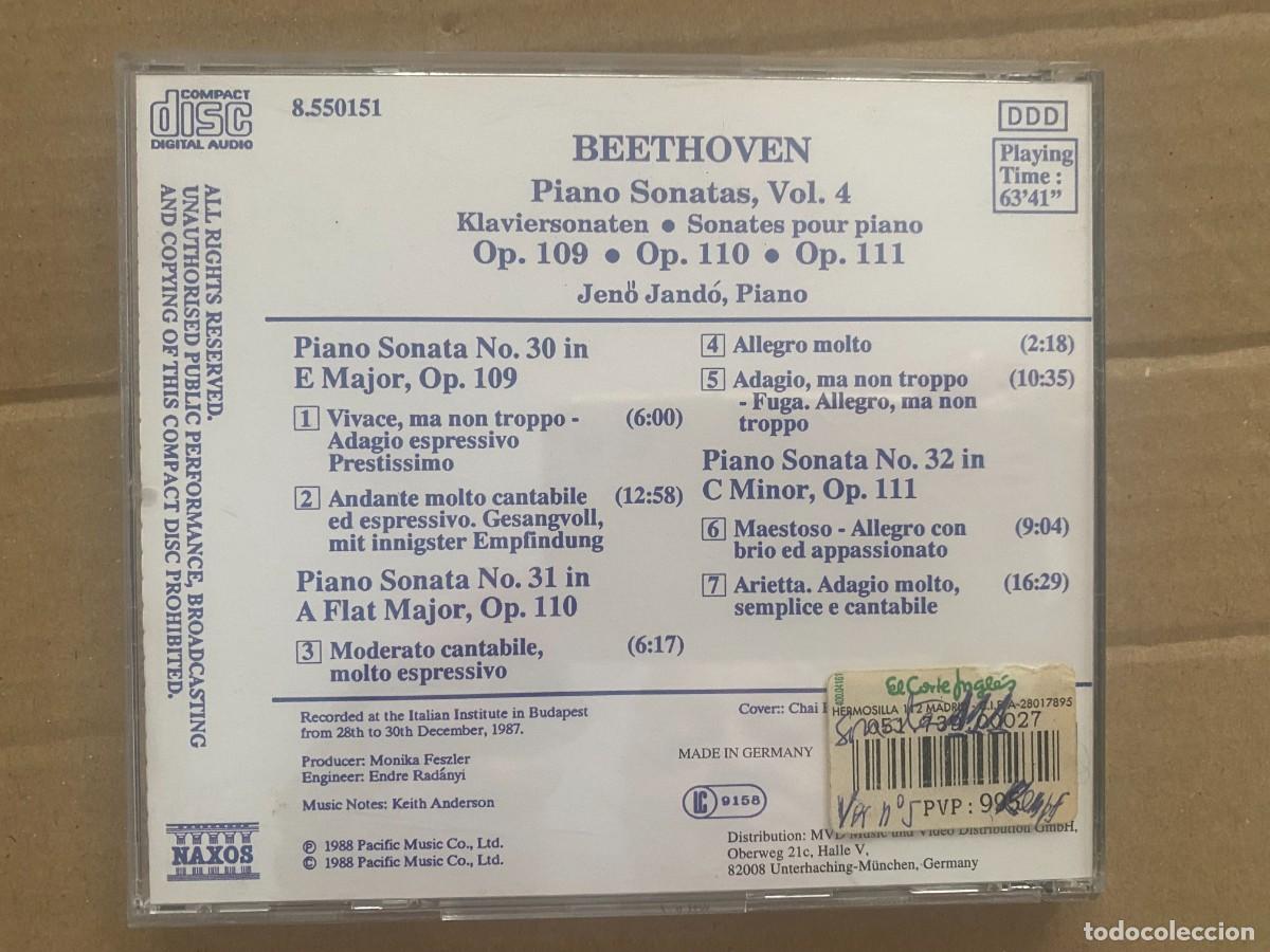 CDs de m&uacute;sica: CD BEETHOVEN - Piano Sonatas, Vol.4 - Foto 2