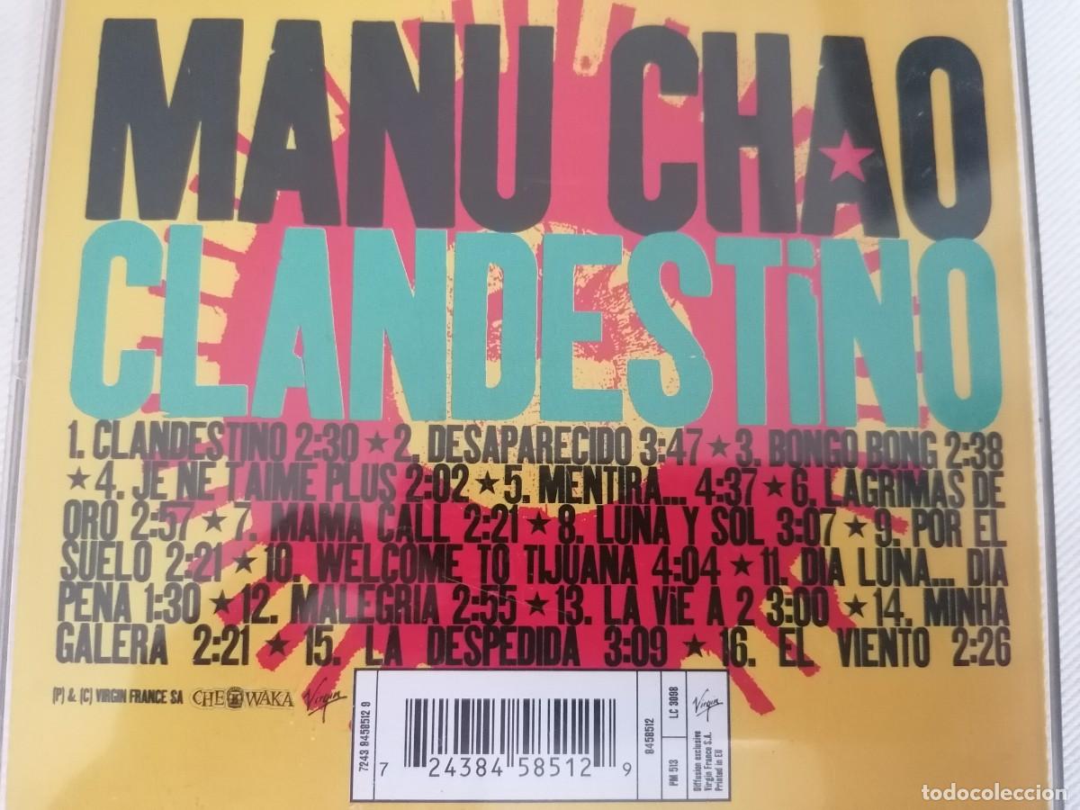 CDs de m&uacute;sica: MANU CHAO CLANDESTINO CD - Foto 2