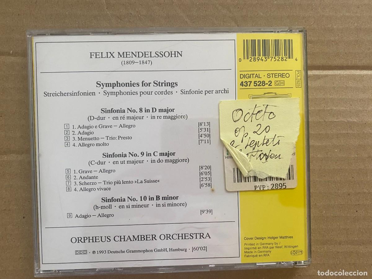 CDs de m&uacute;sica: CD MENDELSSOHN - SYMPHONIES FOR STRINGS NOS. 8 9 10 - Foto 2