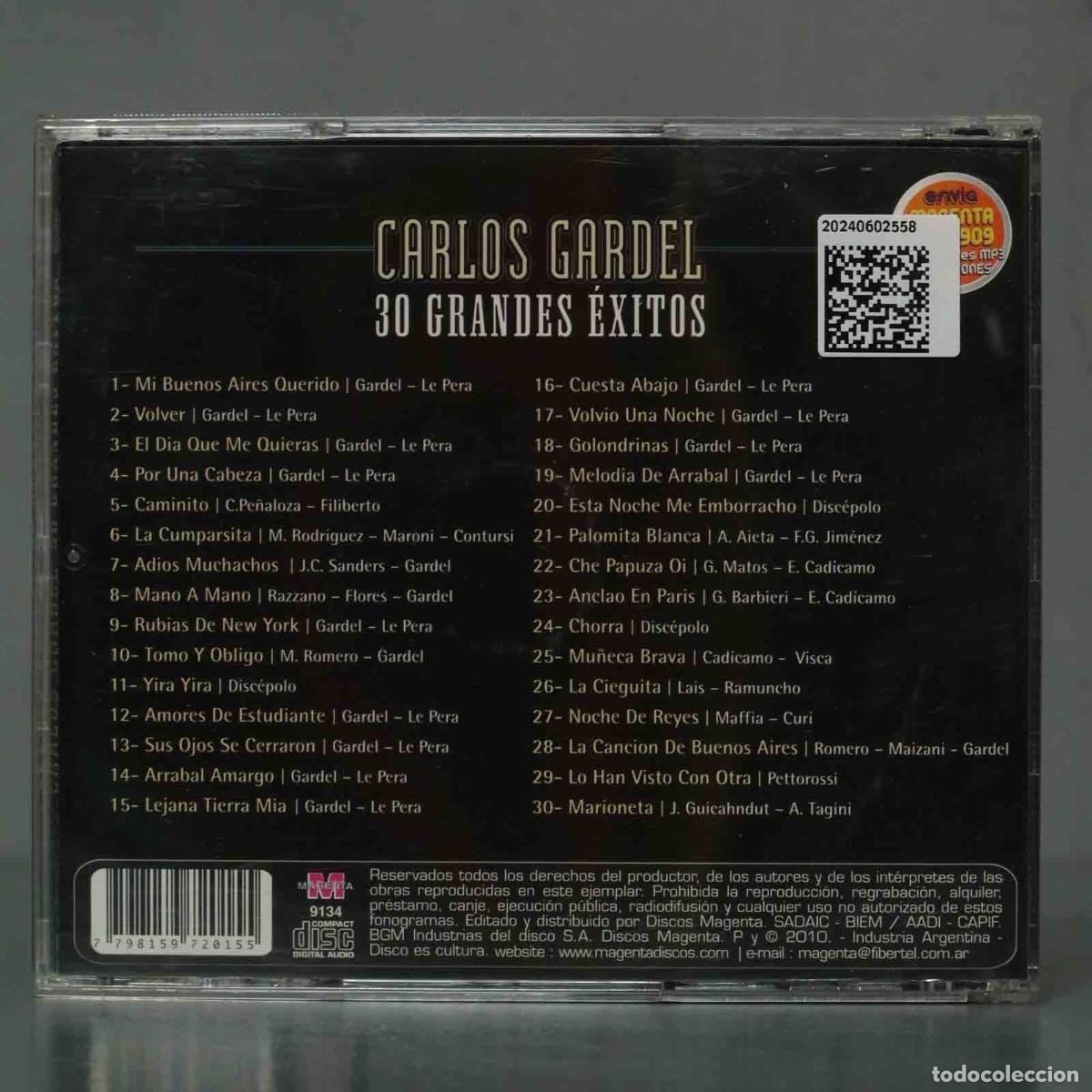 CDs de m&uacute;sica: CD. GARDEL 30 GRANDES EXITOS - Foto 2