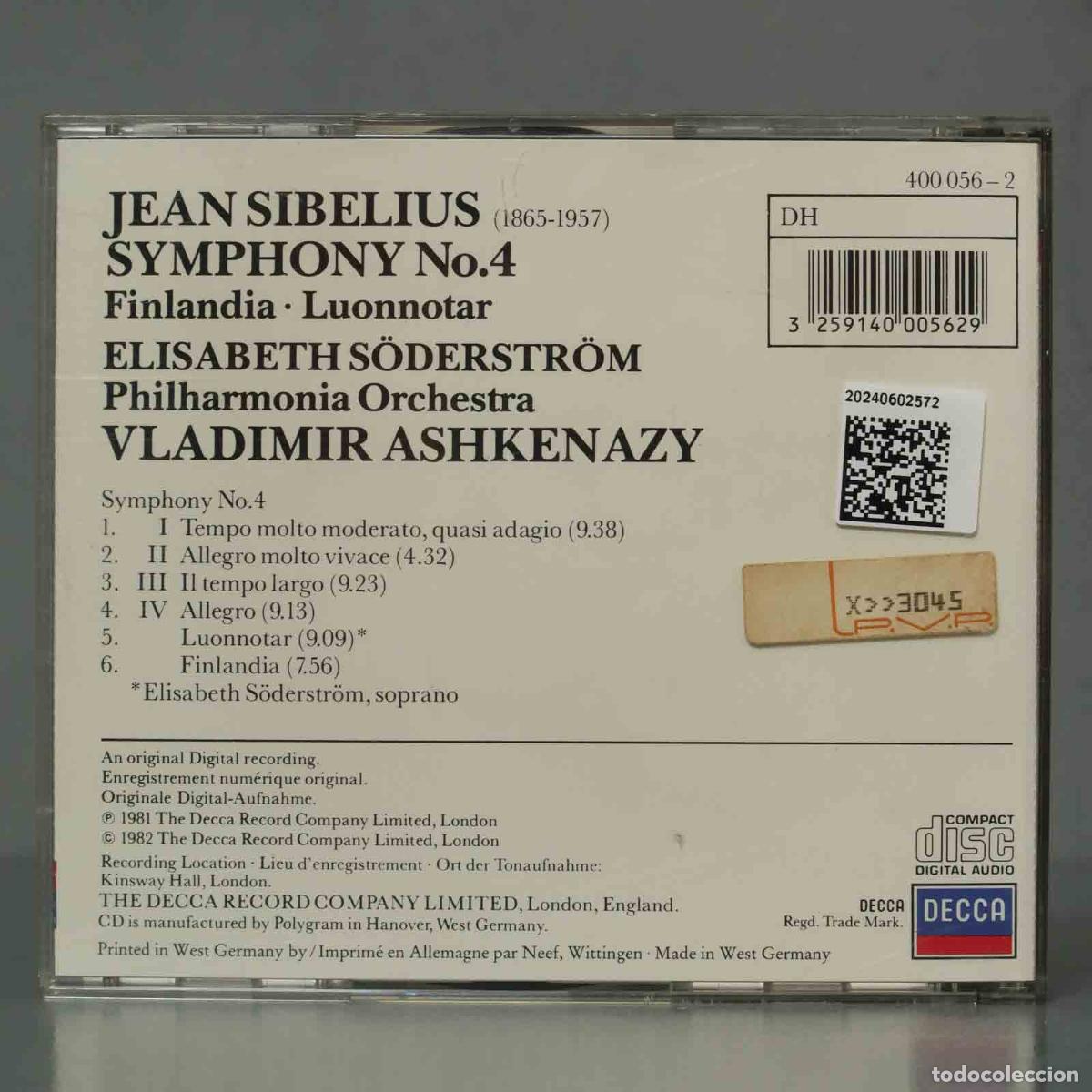 CDs de m&uacute;sica: CD. S&ouml;derstr&ouml;m &ndash; Symphony No. 4 / Finlandia &bull; Luonnotar. SIBELIUS - Foto 2