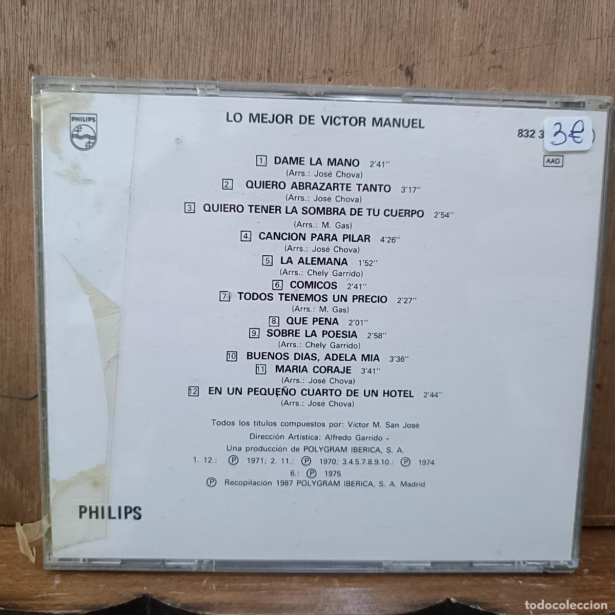 CDs de m&uacute;sica: V&iacute;ctor Manuel - A&ntilde;o tras a&ntilde;o - CD. - Foto 2