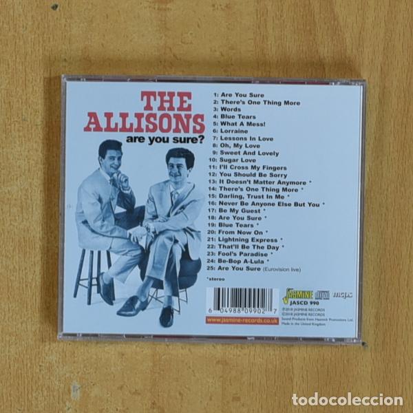 CDs de m&uacute;sica: THE ALLISONS - ARE YOU SURE - CD - Foto 2