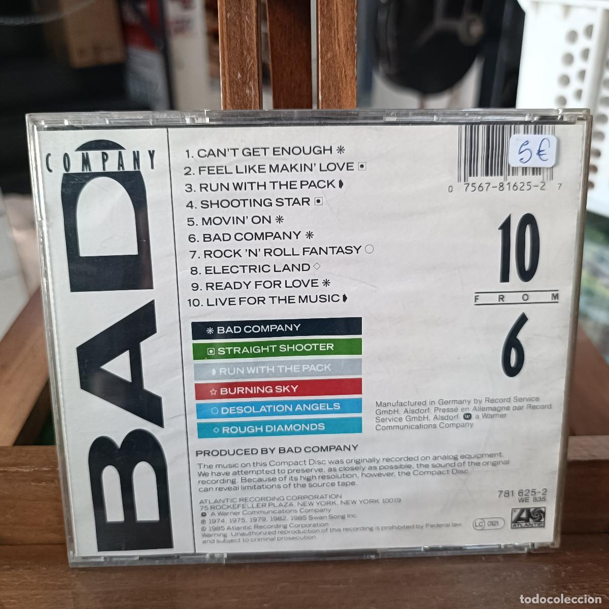 CDs de m&uacute;sica: Bad Company - 10 From 6 - CD. - Foto 2