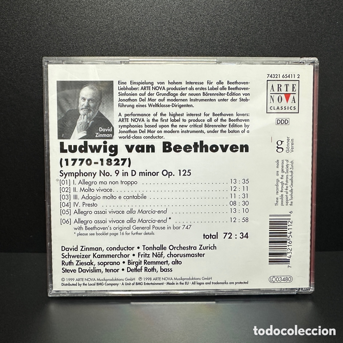 CDs de m&uacute;sica: Beethoven - David Zinman - Symphony No. 9 (CD) - Foto 2