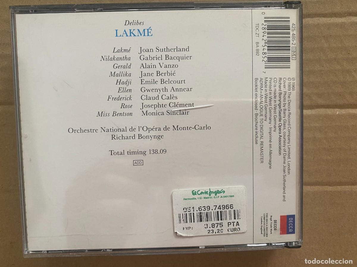 CDs de m&uacute;sica: CD DOBLE DELIBES - LAKME - Foto 2