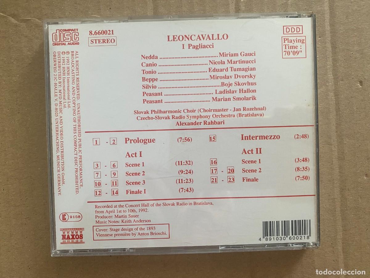 CDs de m&uacute;sica: CD LEONCAVALLO - I PAGLIACCI - Foto 2