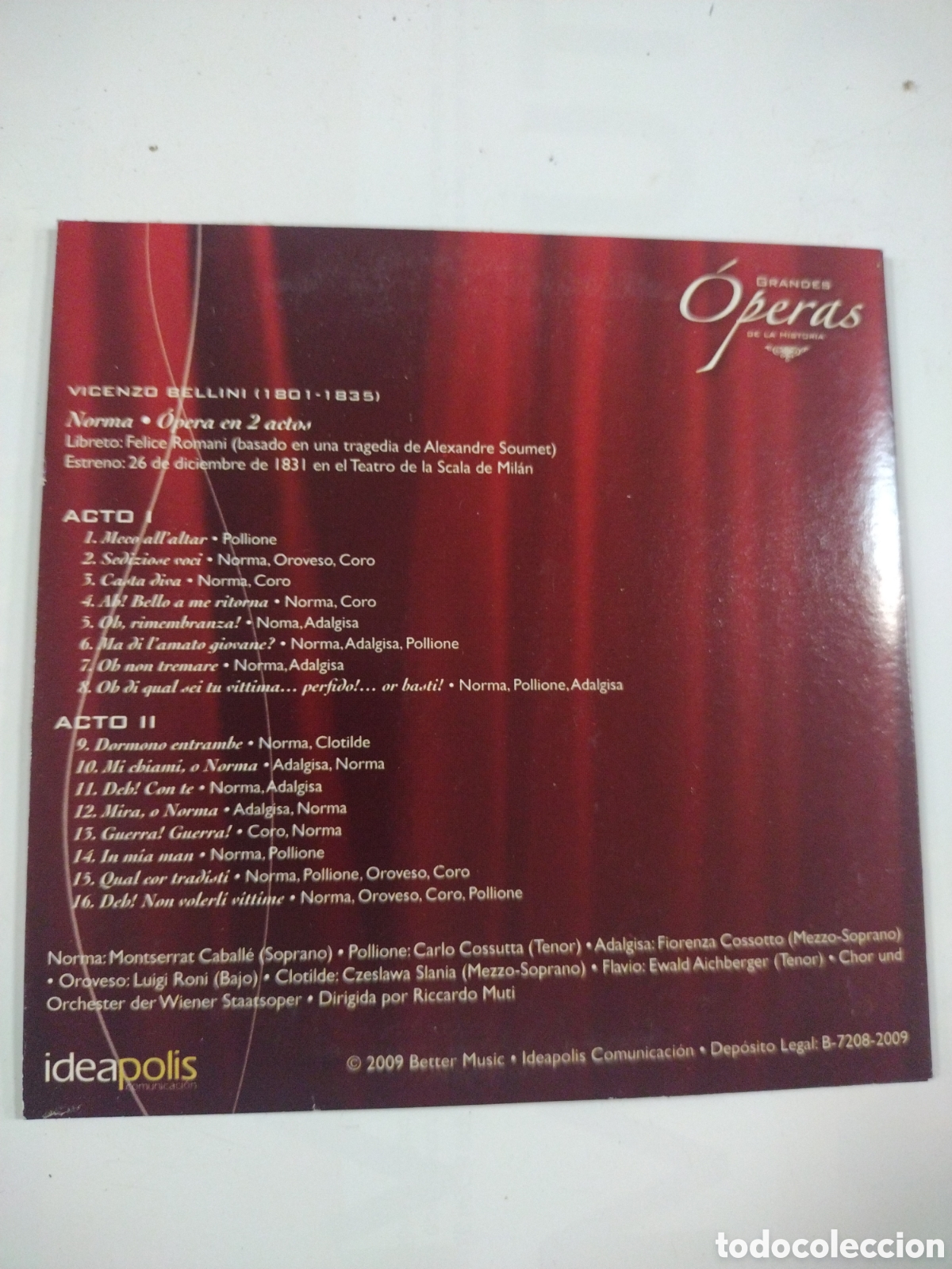 CDs de m&uacute;sica: Norma. Bellini CD. Grandes &Oacute;peras - Foto 2