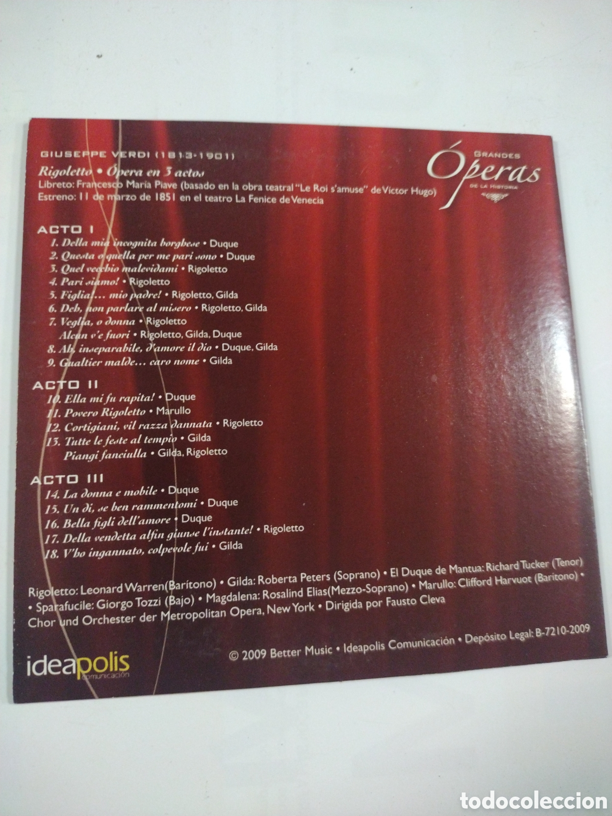 CDs de m&uacute;sica: Rigoletto. Verdi. CD. Grandes &Oacute;peras - Foto 2