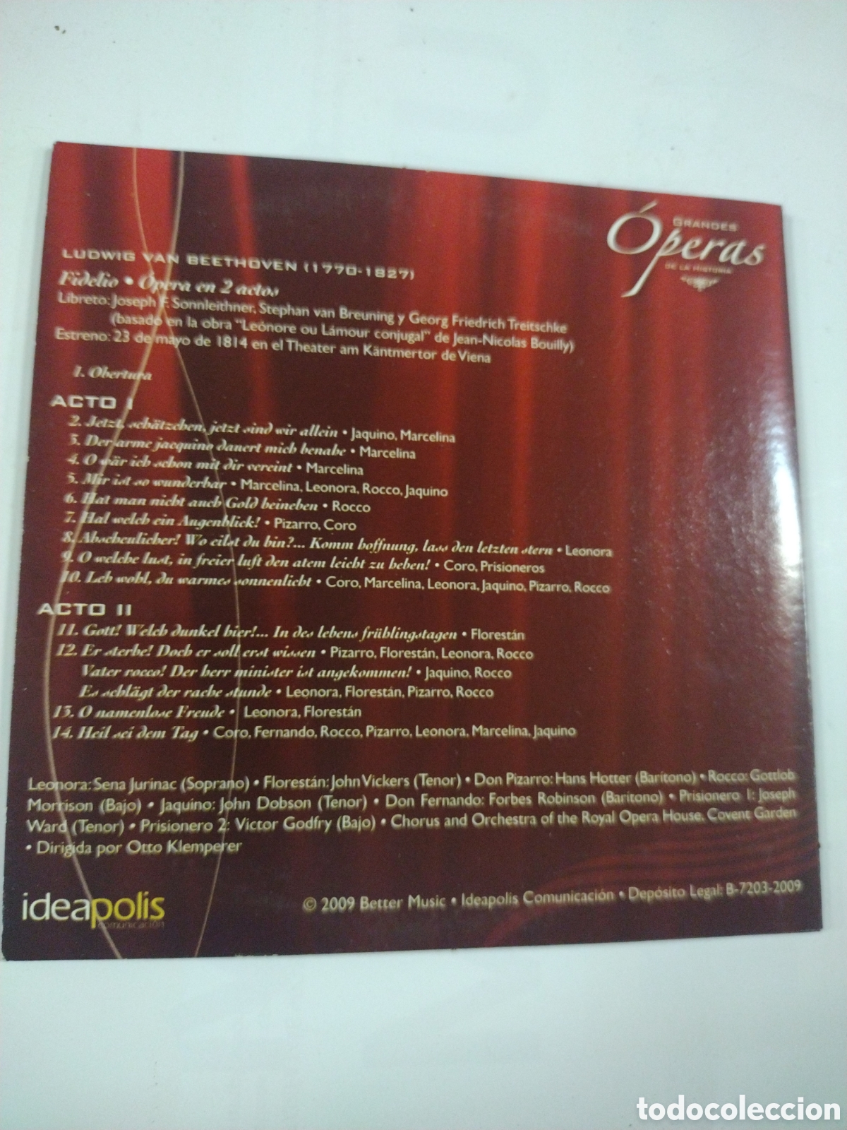CDs de m&uacute;sica: Fidelio. Beethoven. CD. Grandes &Oacute;peras - Foto 2