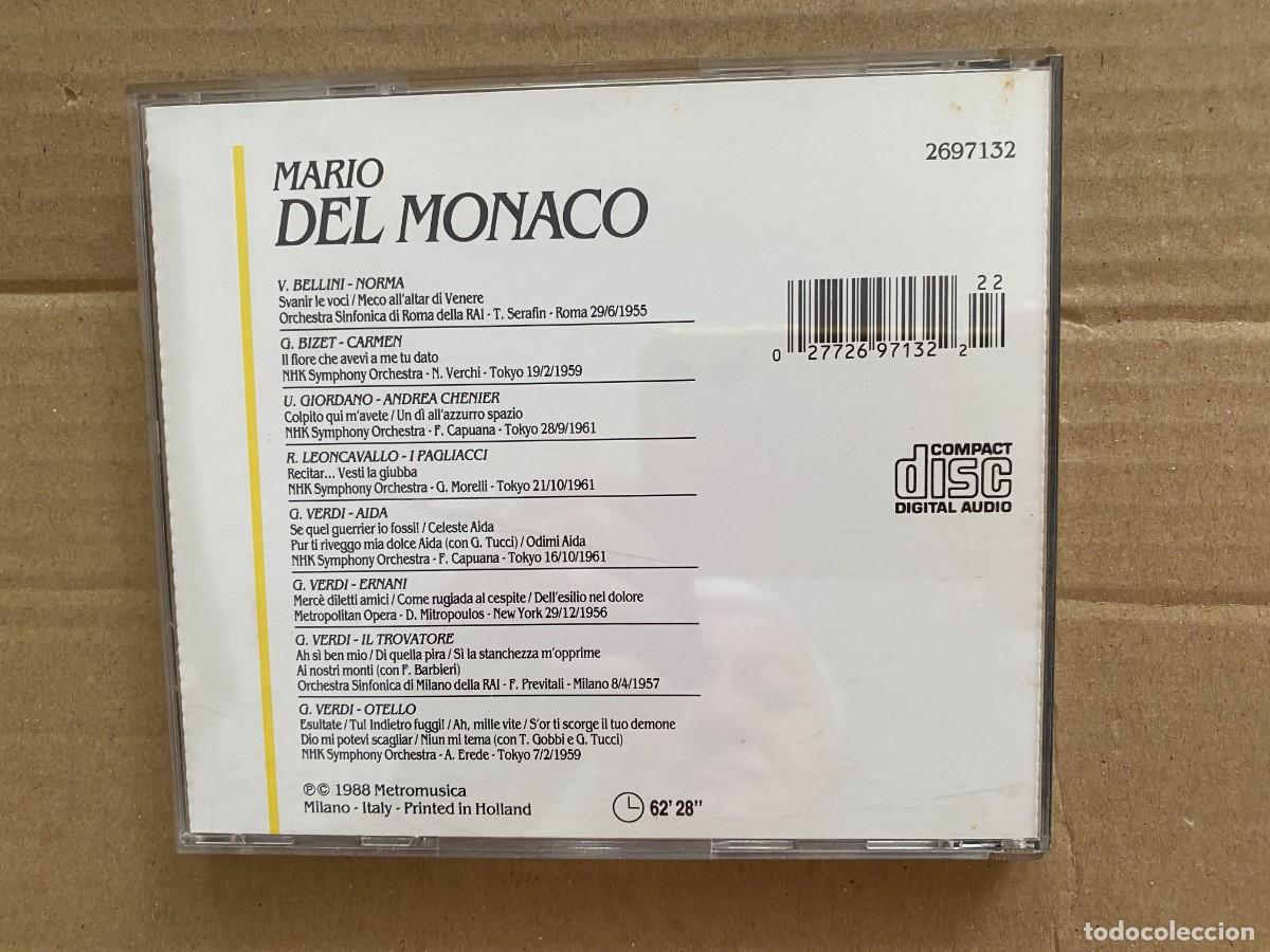 CDs de m&uacute;sica: CD MARIO DEL MONACO - IN CONCERT - Foto 2