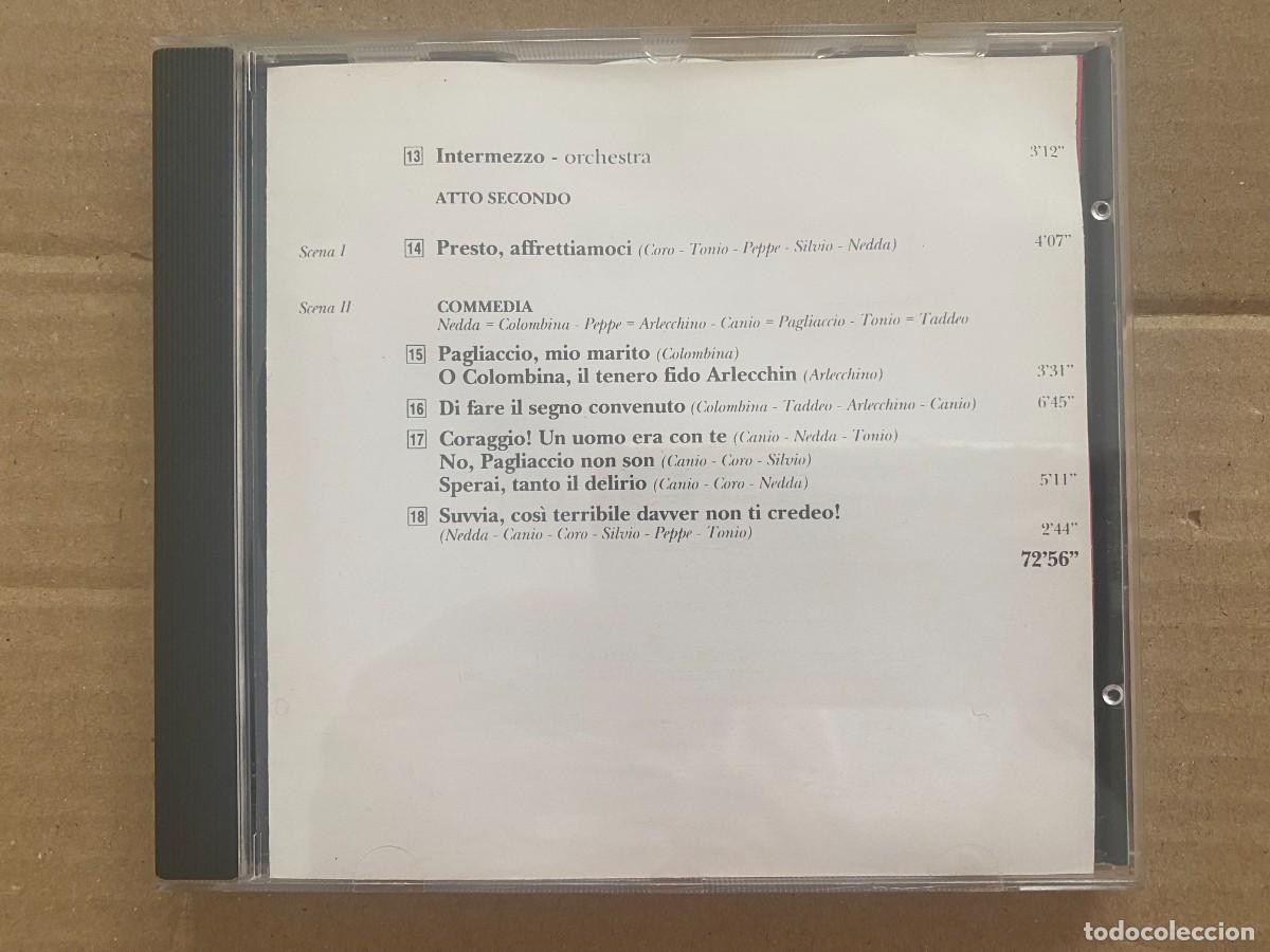 CDs de m&uacute;sica: CD LEON CAVALLO - PAGLIACCI - ATTO SECONDO - Foto 1