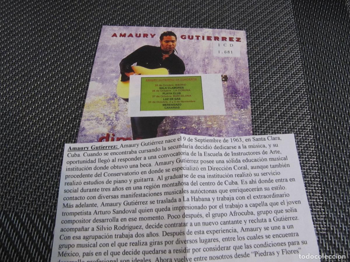 CDs de m&uacute;sica: Amaury Guti&eacute;rrez &ndash; Dime Coraz&oacute;n CD SINGLE CADENA 100 - Foto 1