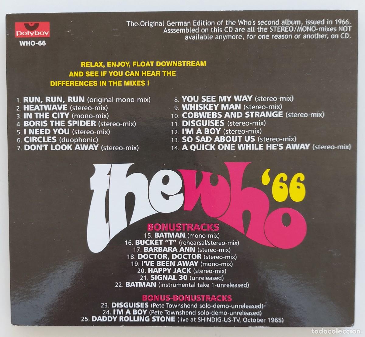 CDs de m&uacute;sica: THE WHO 66 - CD - DIFFERENCE MIXES - Foto 2