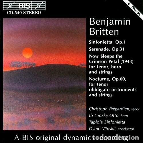Music CDs: BENJAM&Iacute;N BRITTEN: SINFONIETA OP. 1, SERENADE PO. 31 - BIS - CD