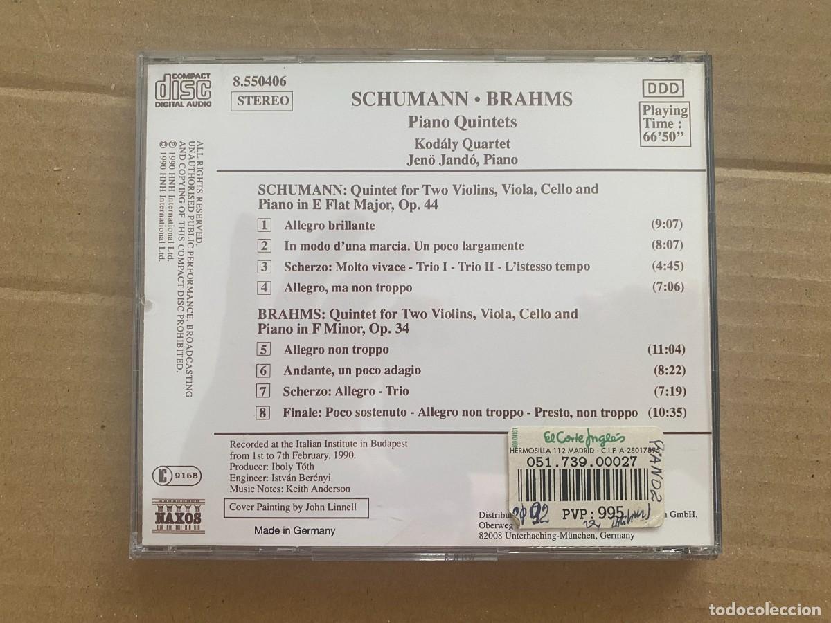 CDs de m&uacute;sica: CD SCHUMANN - BRAHMS - PIANO QUINTETS - Foto 2