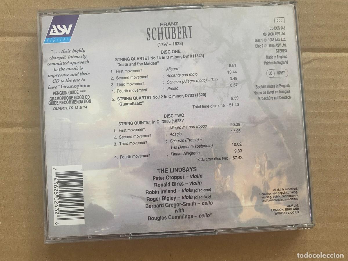 CDs de m&uacute;sica: CD DOBLE SCHUBERT: STRING QUINTET - THE LINDSAYS - Foto 2