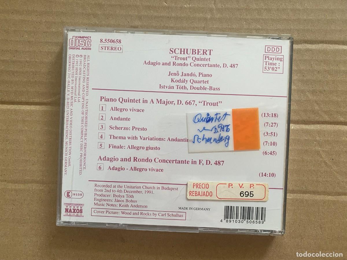 CDs de m&uacute;sica: CD SCHUBERT - PIANO QUINTET TROUT - Foto 2