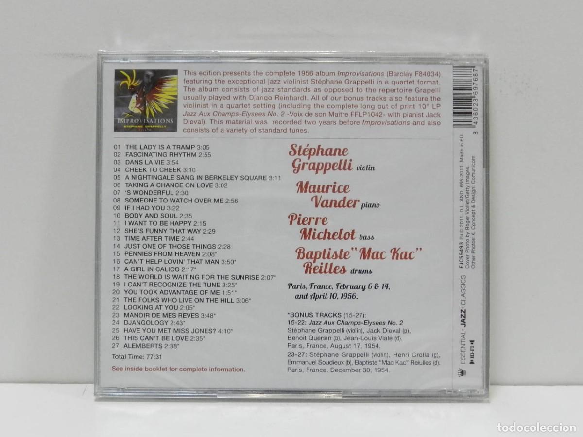 CDs de m&uacute;sica: DISCO CD. St&eacute;phane Grappelli &ndash; Improvisations. COMPACT DISC. PRECINTADO. - Foto 2