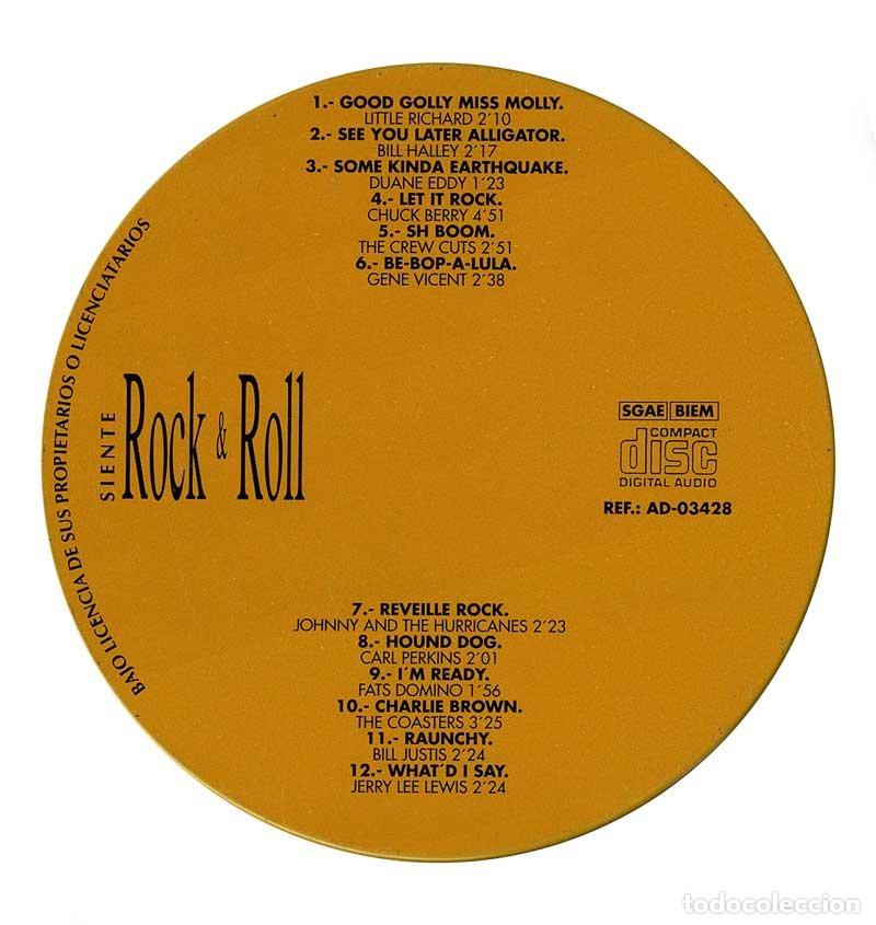 CDs de m&uacute;sica: Siente Rock & Roll. 12 grandes &eacute;xitos en versiones originales. Lata. CD - Foto 2