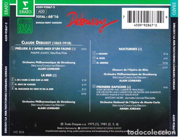 CDs de m&uacute;sica: DEBUSSY: LA MER / NOCTURNES - WARNER - CD - Foto 2