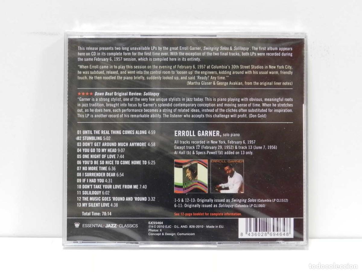 CDs de m&uacute;sica: DISCO CD. Erroll Garner &ndash; Swinging Solos + Soliloquy. COMPACT DISC. PRECINTADO. - Foto 2