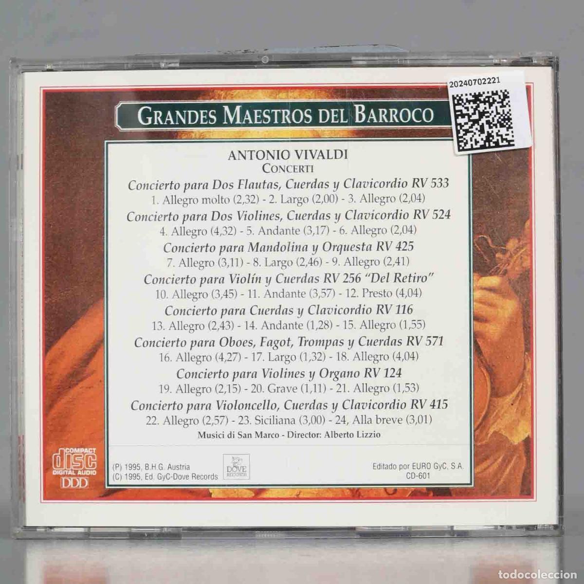CDs de m&uacute;sica: CD. VIVALDI CONCERTI. LIZZIO - Foto 2