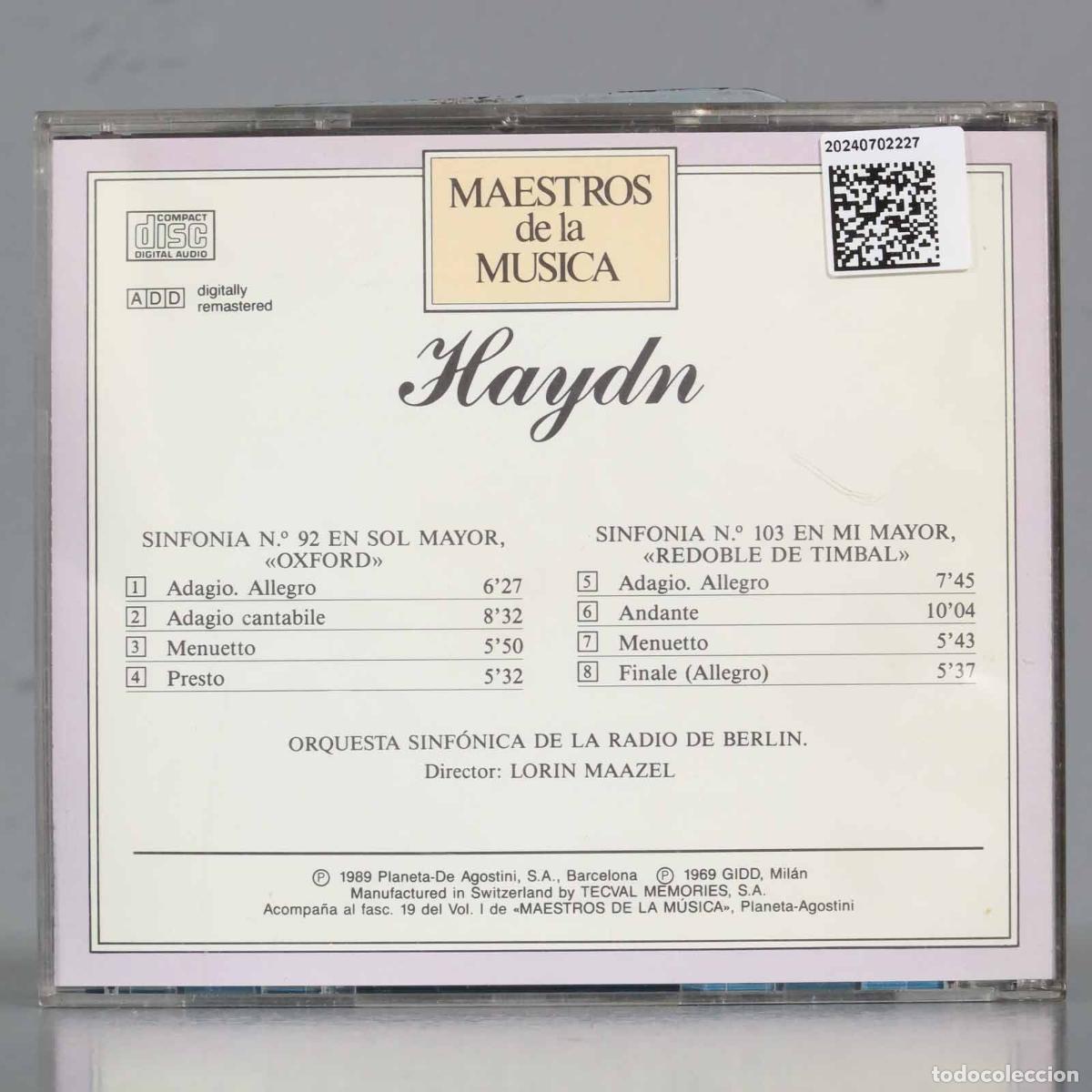 CDs de m&uacute;sica: CD. HAYDN. SINFONIA 92 103. MAAZEL - Foto 2