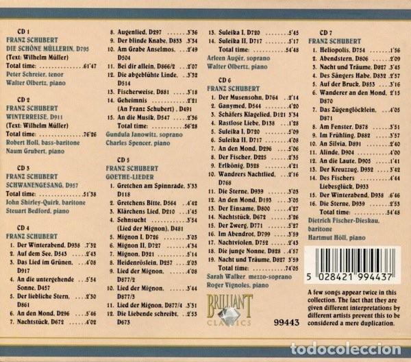 CDs de m&uacute;sica: SCHUBERT: LIEDER - 7 CD SET - BRILLIANT - Foto 2