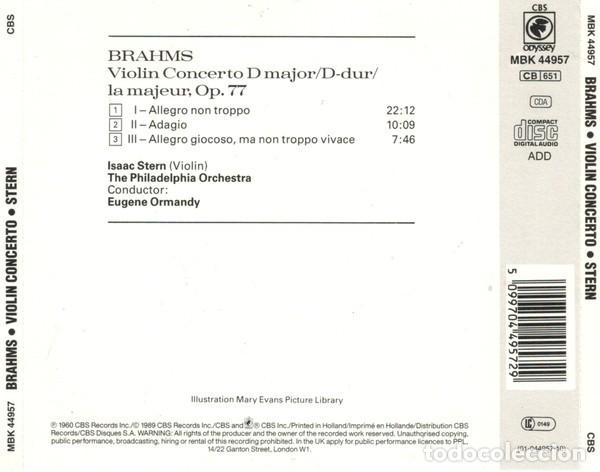 CDs de m&uacute;sica: BRAHMS: VIOLIN CONCERTO - CBS - CD - Foto 2