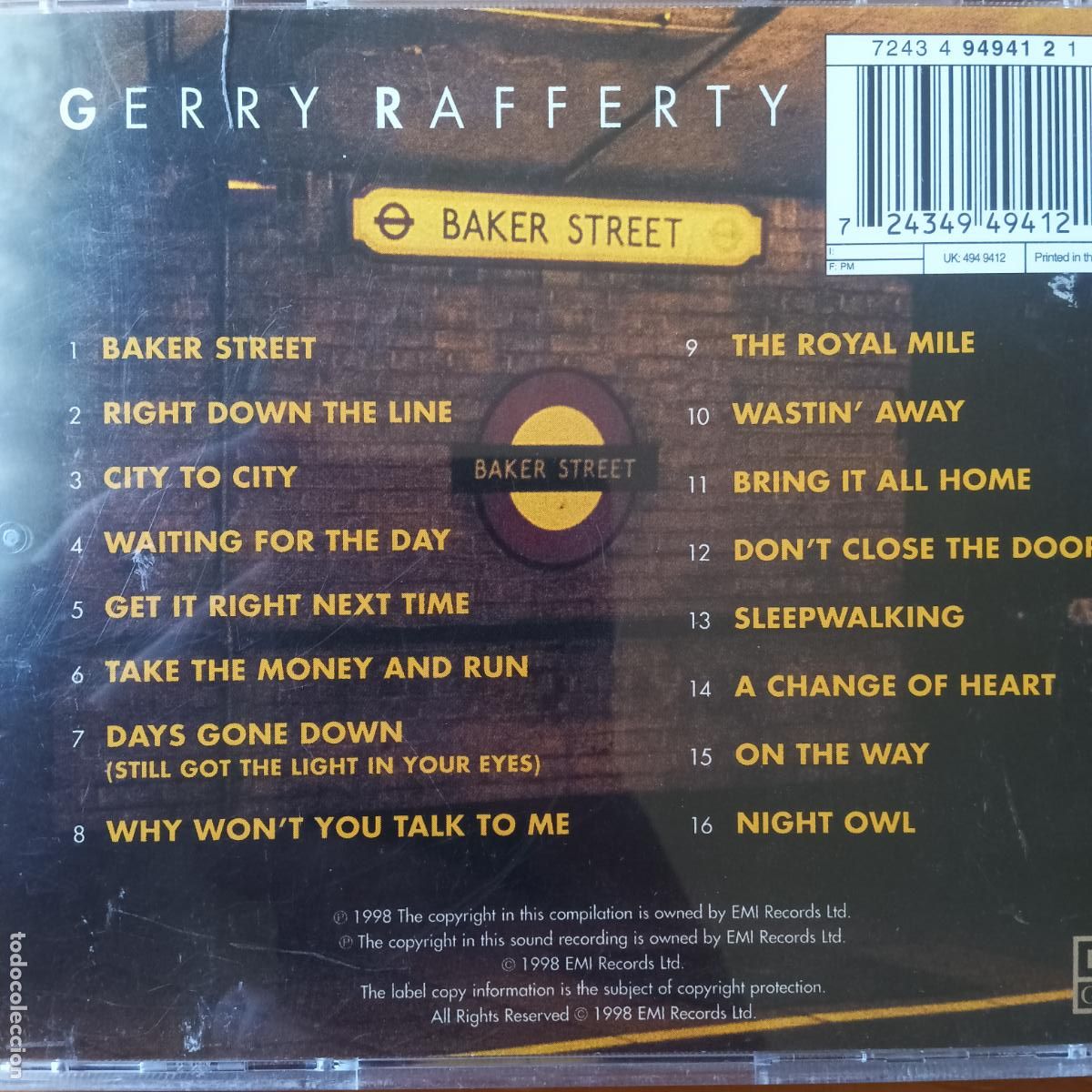 CDs de m&uacute;sica: GERRY RAFFERTY, BAKER STREET. CD - Foto 2