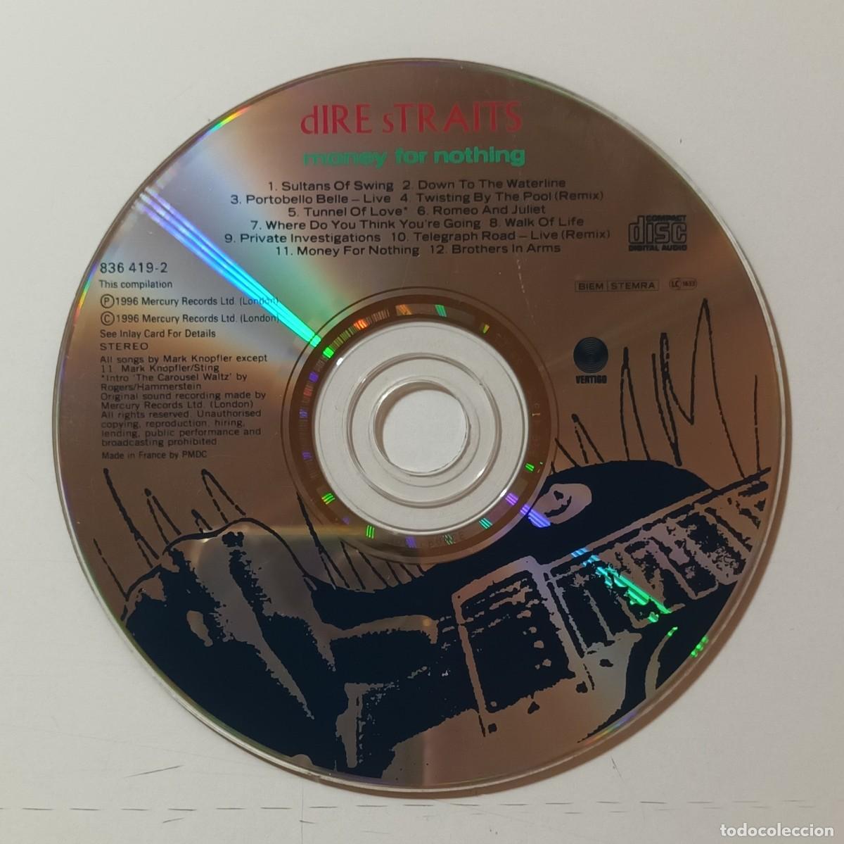 CDs de m&uacute;sica: CD - DIRE STRAITS - MONEY FOR NOTHING - SIN ESTUCHE - Foto 1
