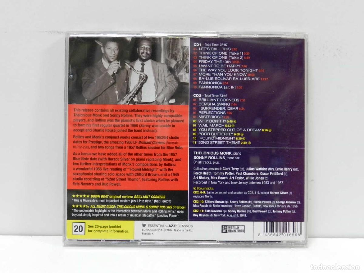 CDs de m&uacute;sica: DISCO 2 X CD. Thelonious Monk, Sonny Rollins &ndash; Complete Recordings. COMPACT DISC. - Foto 2