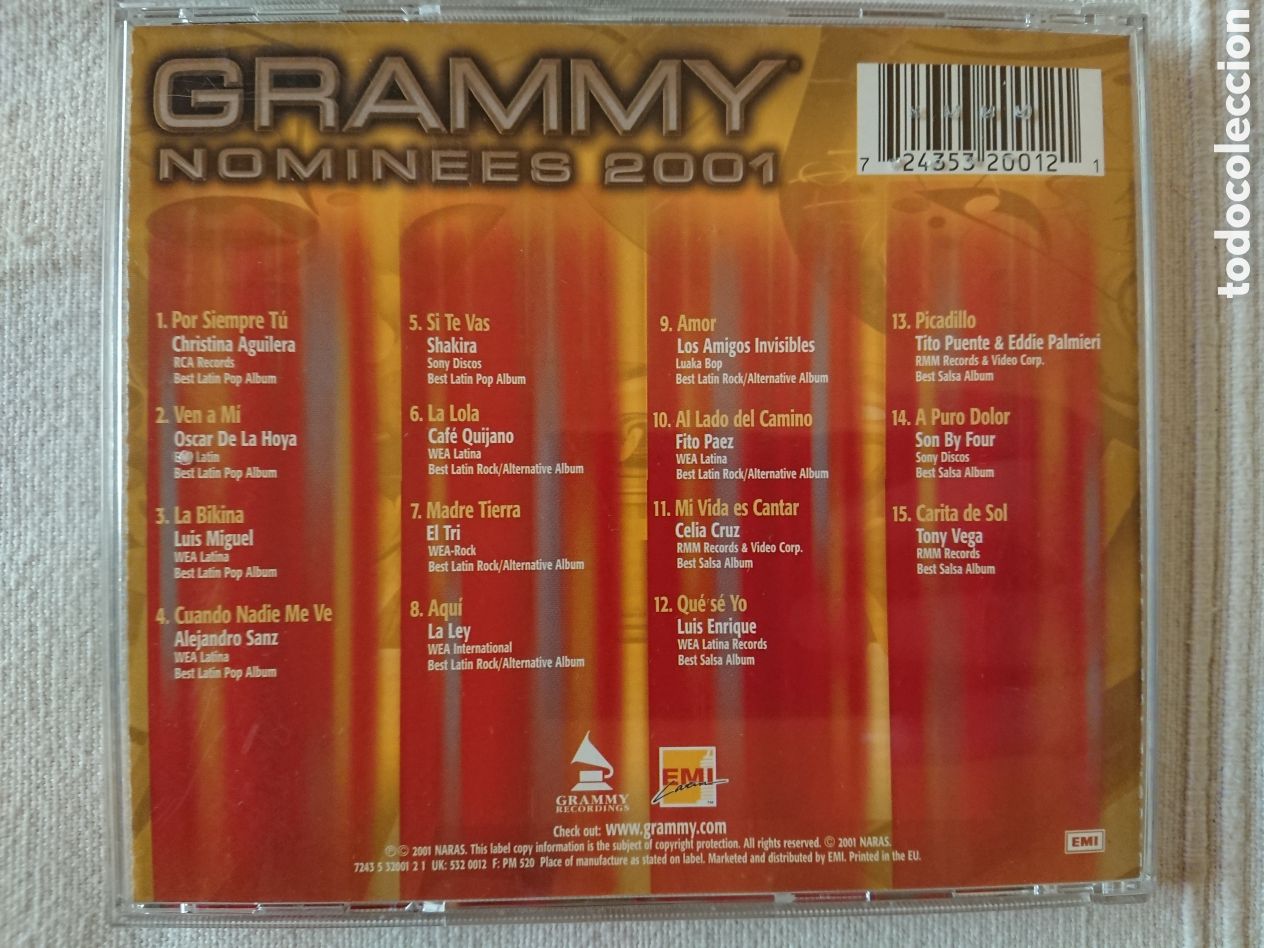 CDs de m&uacute;sica: Grammy Latin Nominees 2001 - Foto 2